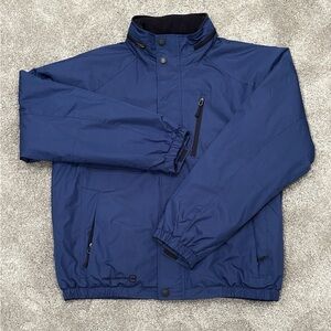 Free Country Extreme Ski Winter Jacket Coat Roll Away Zip Hood Blue Mens Sz Md